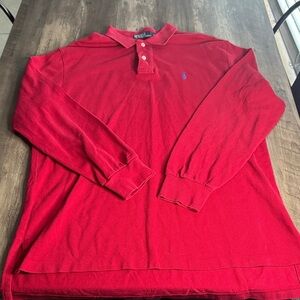 Ralph Lauren Red Long Sleeve Polo Shirt